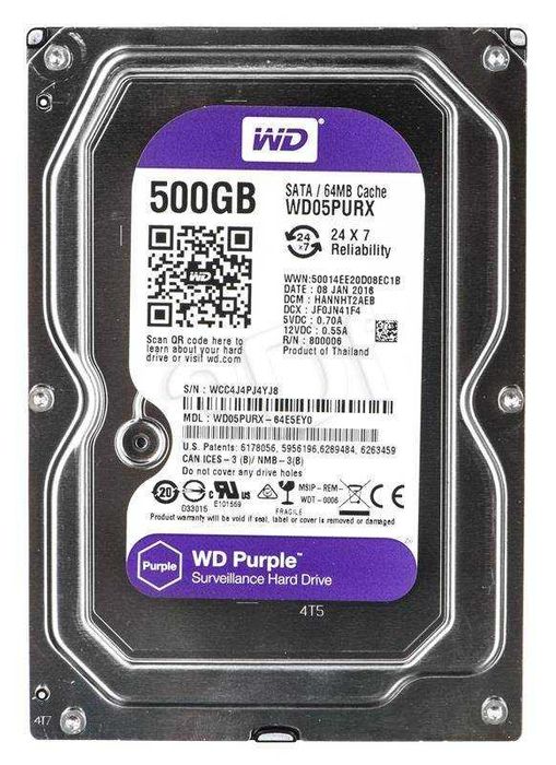 HDD 500 gb Жёсткий диск для камер WD