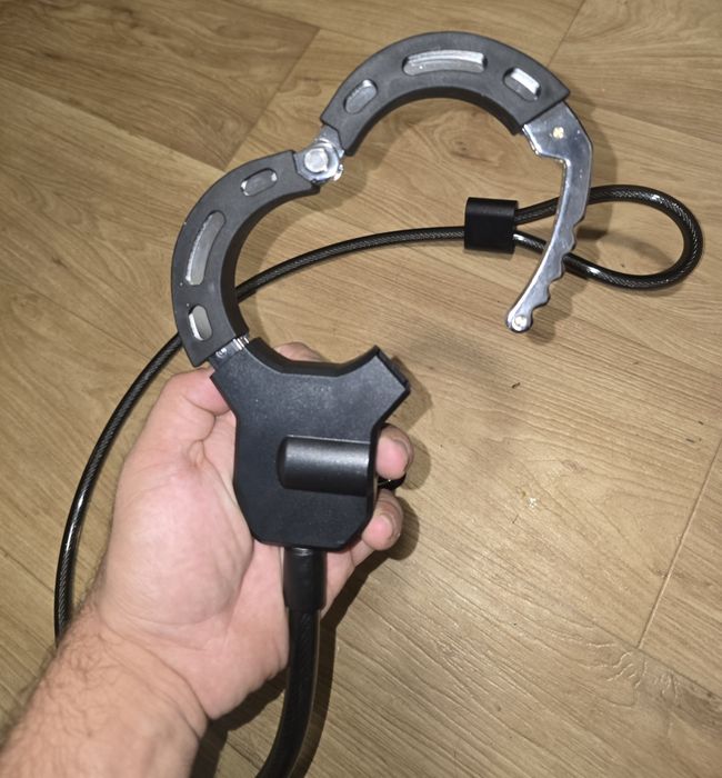 Cablu antifurt pentru trotinetă/bicicletă/Moto - 120 cm, 13 mm, cu cheie