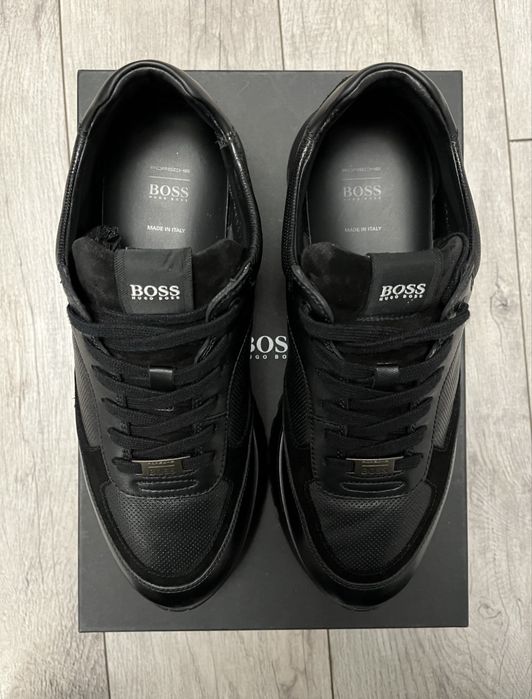 Кожанные кроссовки Hugo Boss