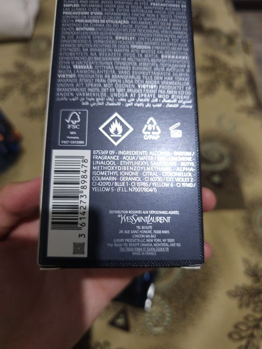 Yves Saint Laurent "Y" Intense Eau De Parfum новый