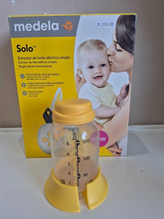 Единична двуфазна електрическа помпа за кърма с шише и фуния Medela Solo