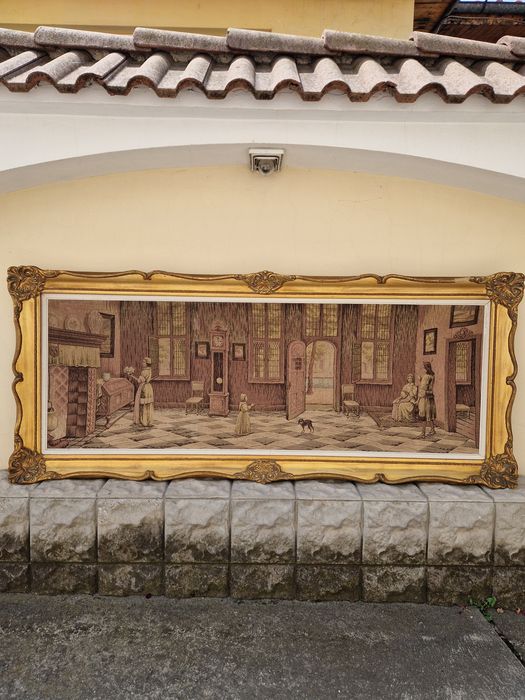 Уникален огромен антикварен белгийски гоблен