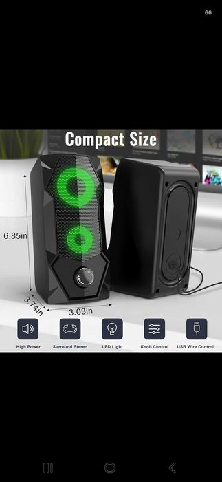 Тонколони за компютър – 10W, USB, AUX 3.5 мм Gaming