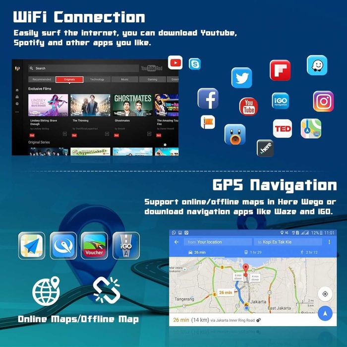 GPS Навигация Vivas 9 инча Android (iGo , Waze , Google Maps)