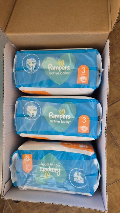 Pampers Active Baby nr. 3, 6–10 kg – 162 buc – 3 pachete sigilate