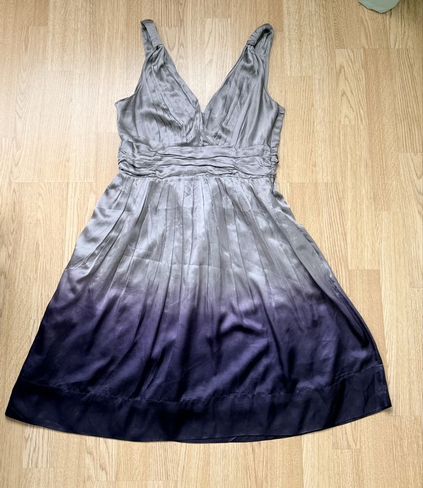 Rochie din 100% Mătase Naturală, cu buzunare – Model Ombre elegant