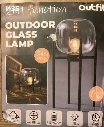 Градинска стилна  лампа 2 в 1, стояща, топка, функция таймер