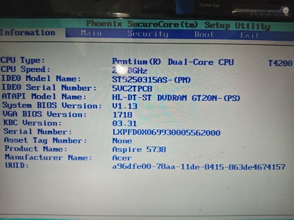 Acer aspire 5738