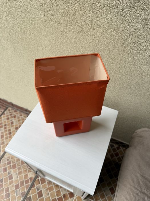Veioza orange cu baza ceramica