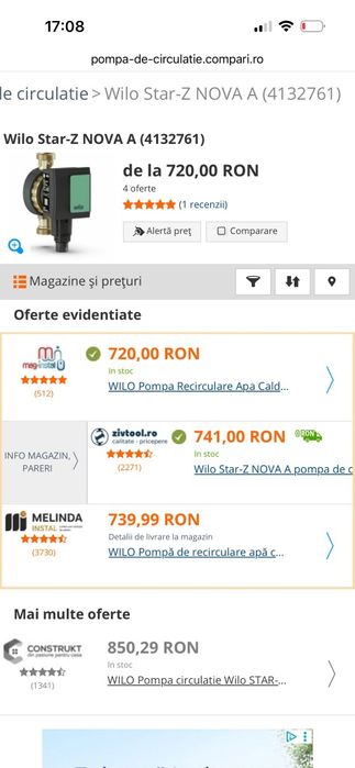 Pompa apa WILO Star-Z NOVA 1.0 A