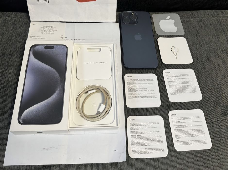 КАТО НОВ 256GB iPhone 15 Pro Max A1 Гаранция 2025 Blue | Син