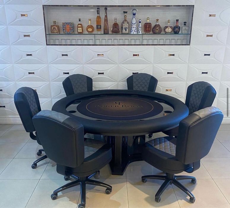 Masa poker clasic rotunda cu scaune poker CustomTables.eu Bucuresti stoc