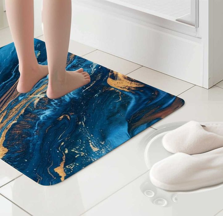 Covoras de baie antiderapant absorbant cu uscare rapida 80x50 cm