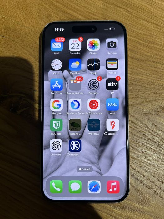 iPhone 15 Pro 128GB White Titanium – Stare impecabilă