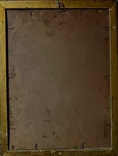 "DOAMNA CU GULER DE VULPE" Tablou f vechi, ulei/pz/c, semnat 50x36cm+R