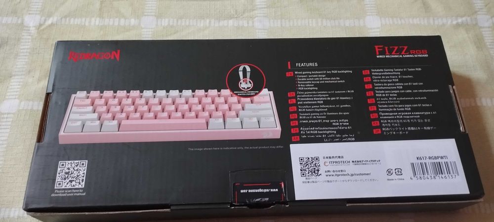 Нова клавиатура Redragon K617 Fizz RGB – Pink Fizz