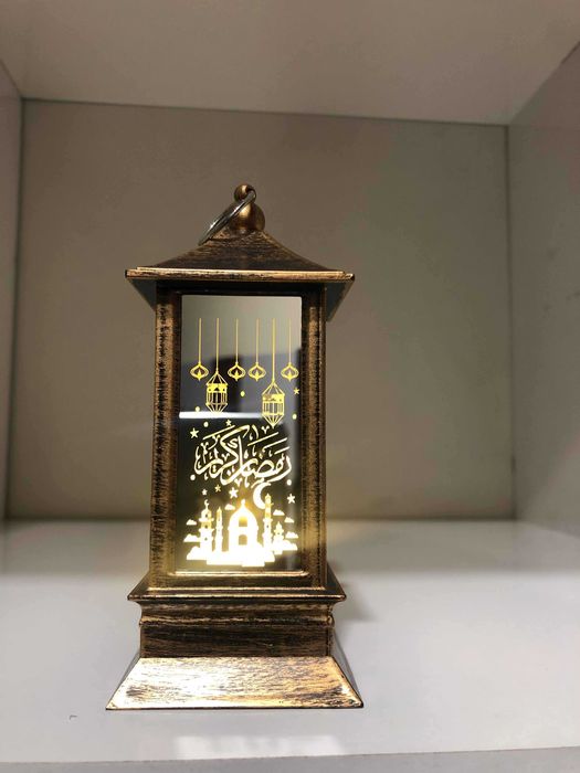 Chiroqli bayramona bayram bezagi "Ramazon", batareykali shamcha oq