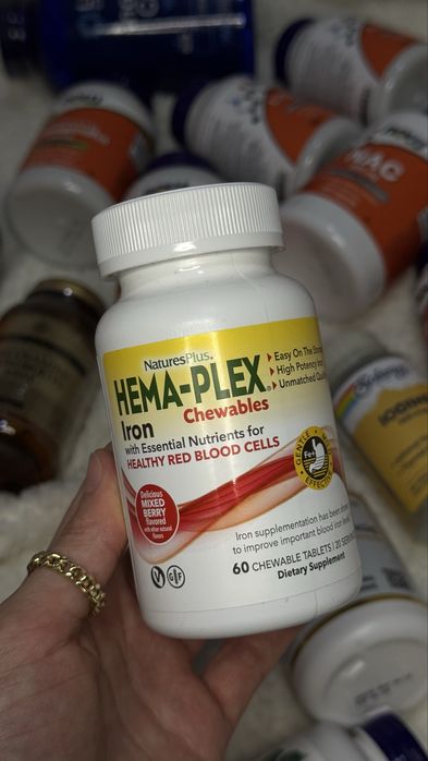 Hema-plex Iron от Natures Plus 60 жевательных таблеток В НАЛИЧИИ