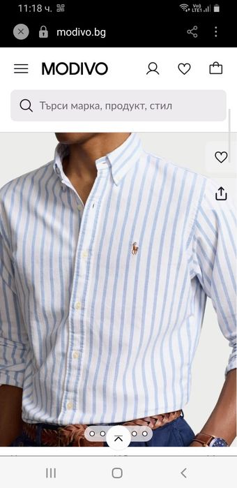 POLO Ralph Lauren Cotton Slim Fit  Mens Size / М НОВО ! ОРИГИНАЛ! Мъжка Риза!