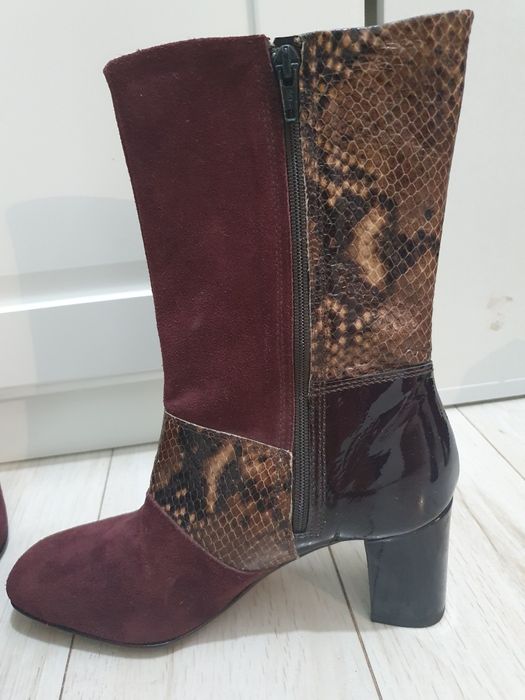 Botine piele 37, animal print