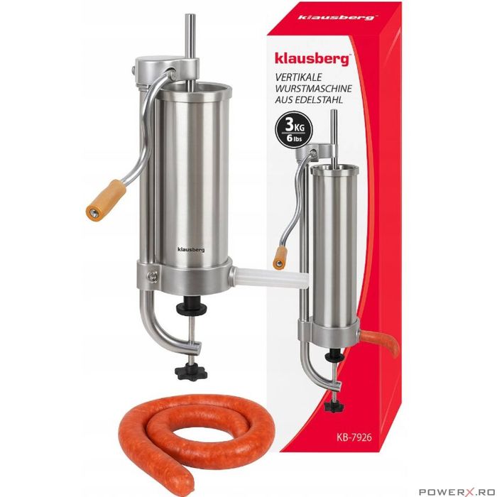 Masina manuala pentru umplut carnati, otel inoxidabil, capacitate 3