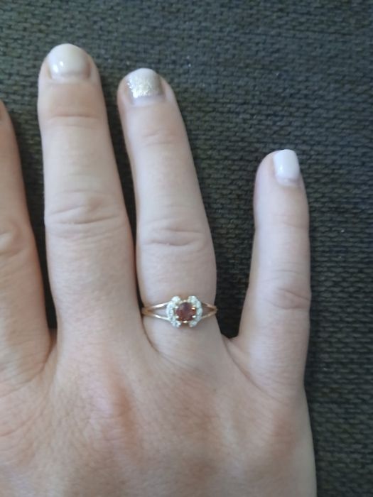 Inel cu granat 14 k