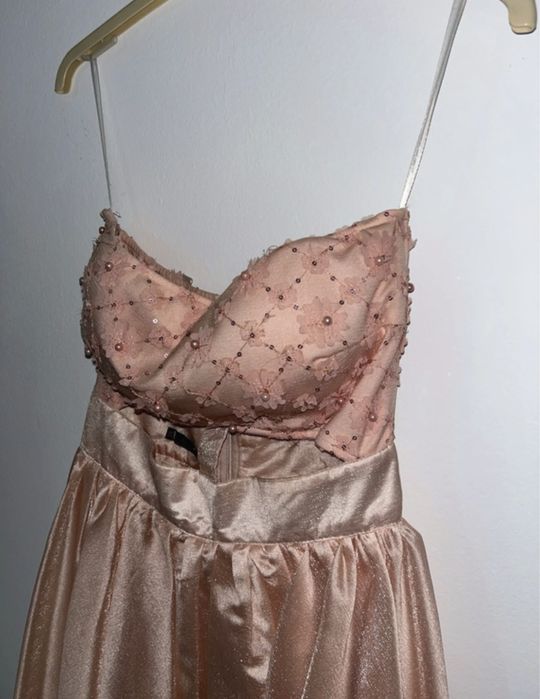 Rochie BBY roz cu perle