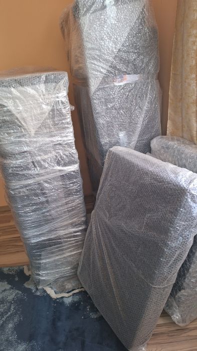 Диван, разтегателен, тъмносив с ракла