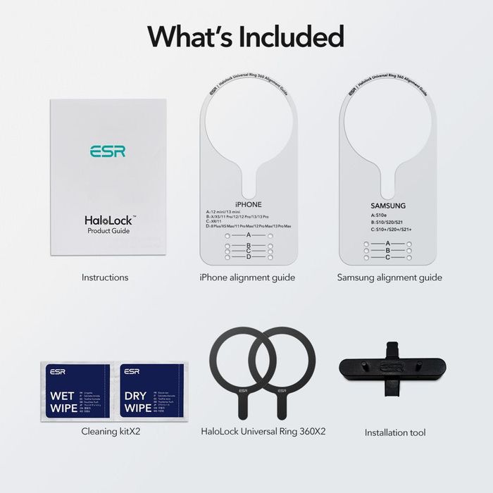 ESR Halolock MagSafe Ring – Магнитен пръстен за MagSafe (2 бр.)