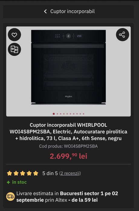 Cuptor incorporabil whirlpool