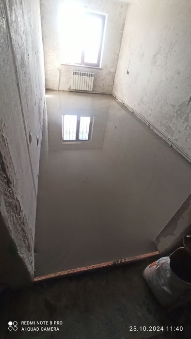 Наливной пол! Укладка ламината!