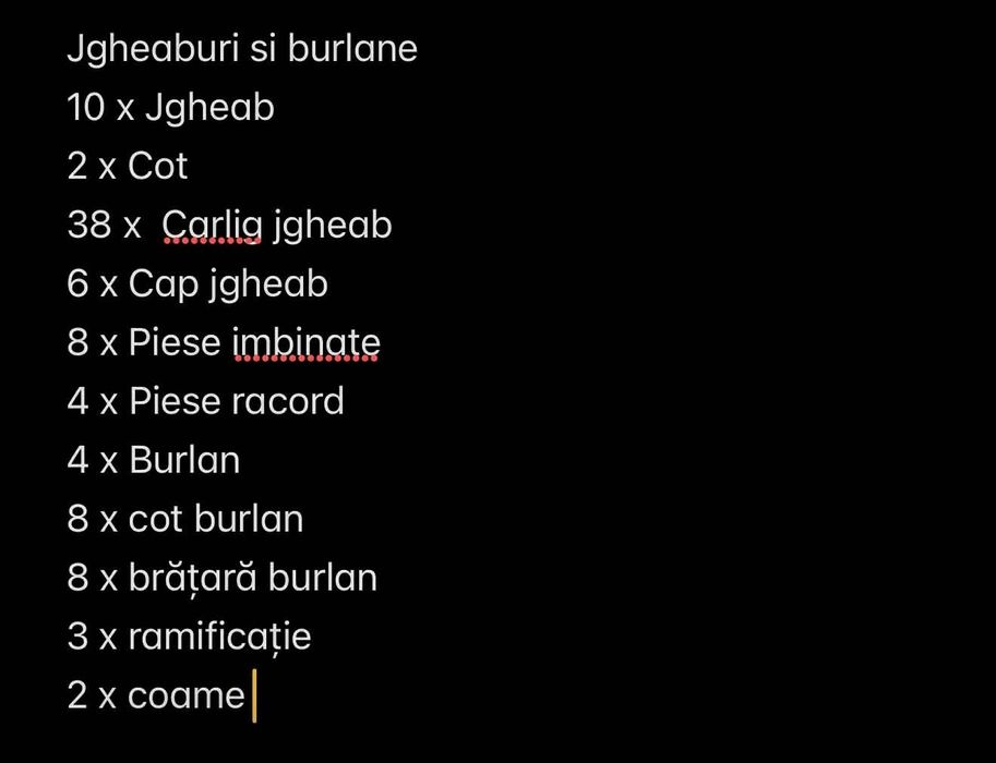 Jgheaburi si burlane, cu toate piesele necesare pentru montare