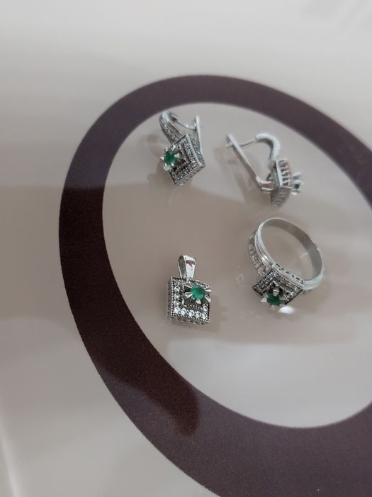 Bijuterii din argint pur 925 cu zircon și pietre naturale