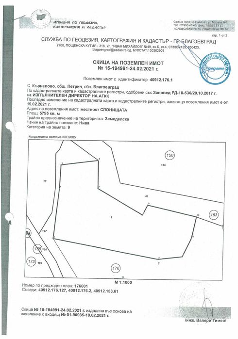 Продавам земеделска земя в с. Кърналово, Община Петрич