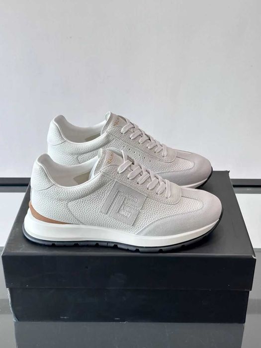Balmain Monogram Runner Sneaker "White Leather"