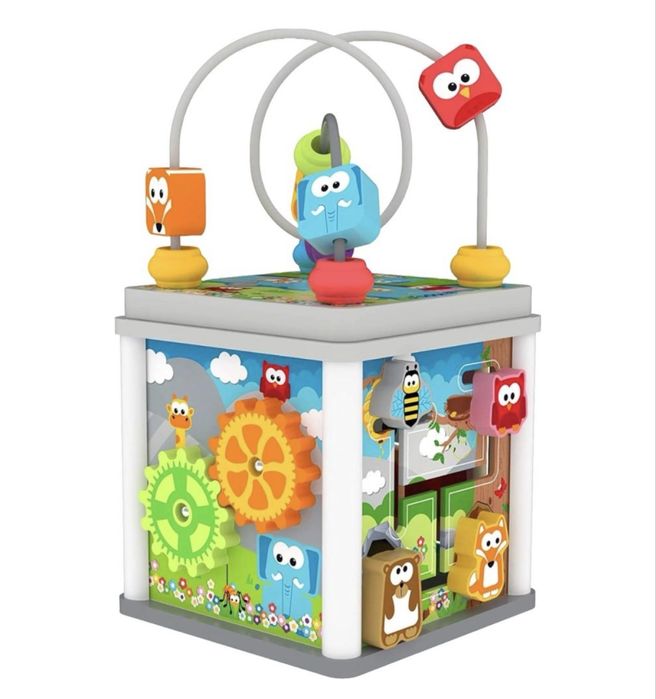 Дървена играчка/ занимателен куб за игра с активности Jadore