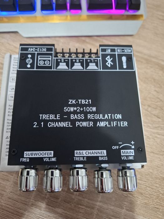 Amplificator audio, Zk TB21, 2.1 canale, subwoofer ultra-puternic