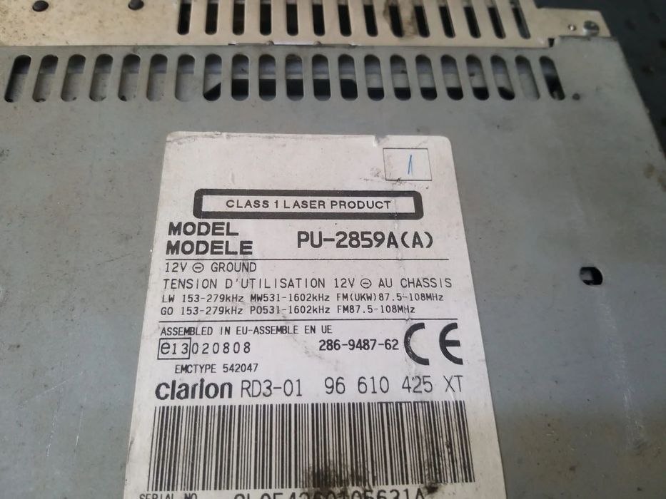 Radio cd player citroen berlingo 96610425xt