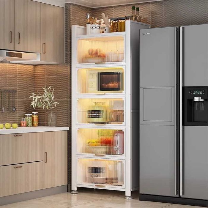 Metall oshxona shkafi yuqoriga ochiladigan eshikli/Zanglamaydigan