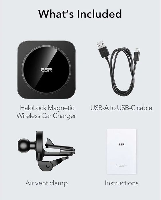 Стойка за  кола с магнитно безжично зареждане 15w