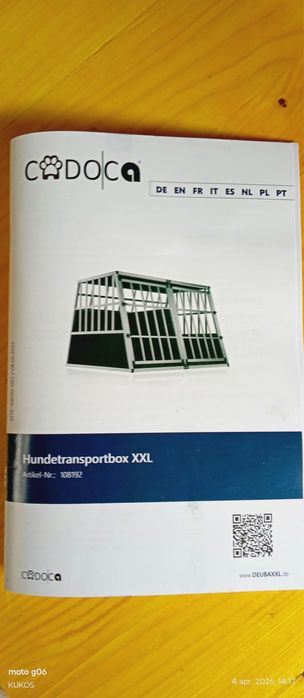 cușcă dubla transport câini talie medie. 650 lei