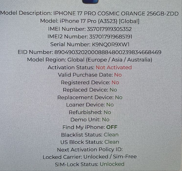 Iphone 17 Pro 256gb !!! ЧИСТО НОВ !!!