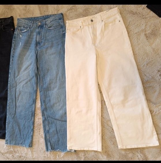 Lot 2 perechi de blugi wide leg 38 H&M