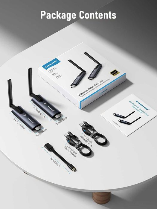 Безжичен HDMI предавател и приемник Lemorele, TuTuPlay, 5G,200 м,1080P