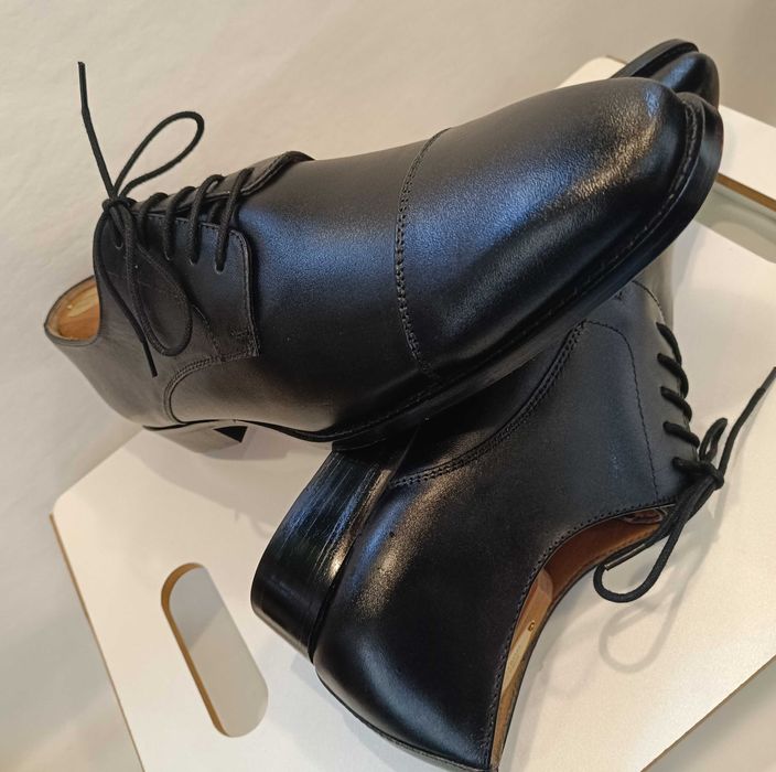 Pantofi derby de lux 45 lucrati manual Mc Finlay NOI piele naturala