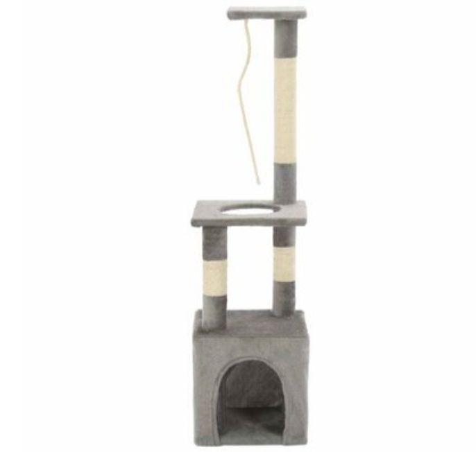Ansamblu pisici, stâlpi funie sisal, 109 cm, gri