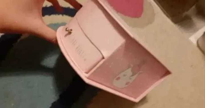 Caseta de bijuterii roz, noua + bijuterii copii