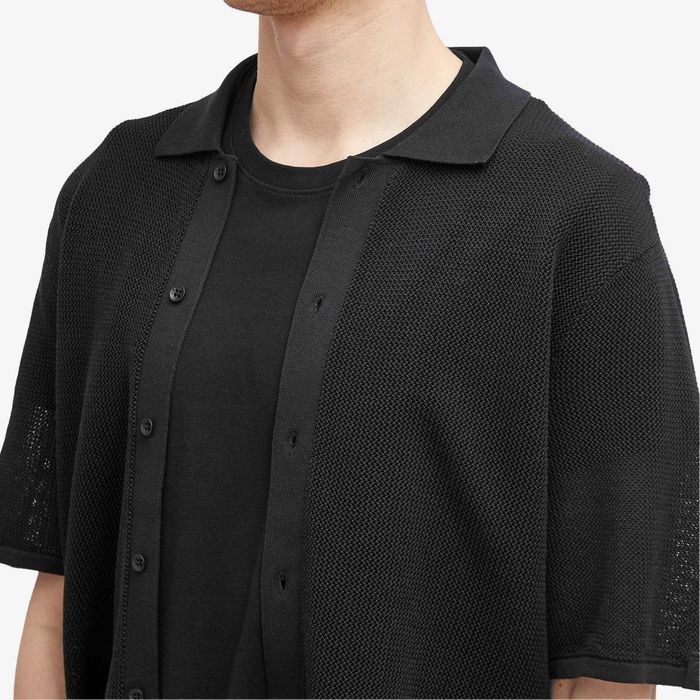 Rag & Bone, Cămașă bouclé cu mânecă scurtă Payton Piqué, Negru, M