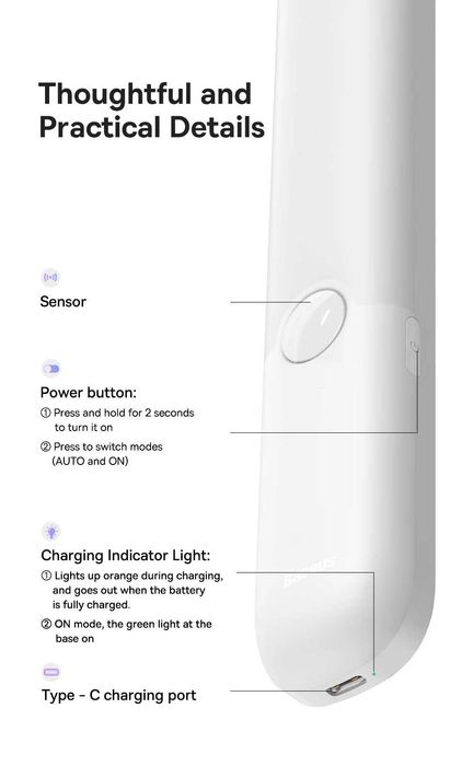 Baseus Sensor Led Light Ночной Светильник с Датчиком Движения