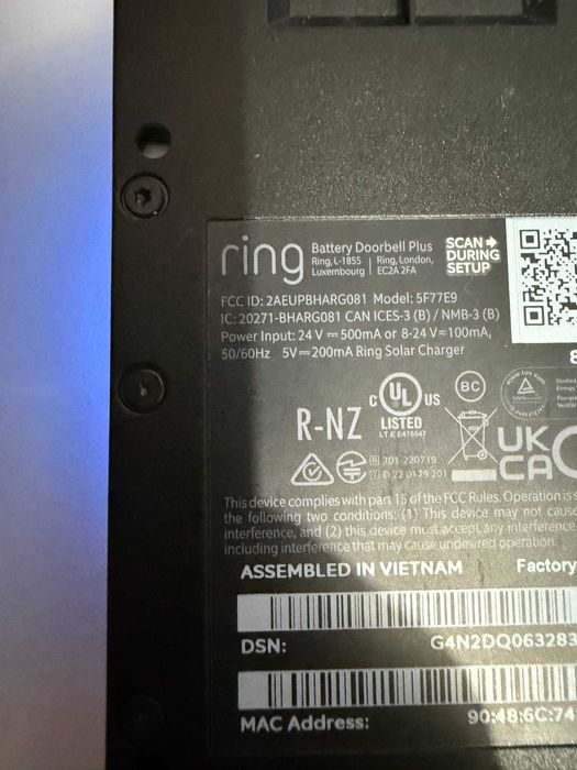 Ring Doorbell Plus Безжична видео камера звънец с 1536p HD Battery